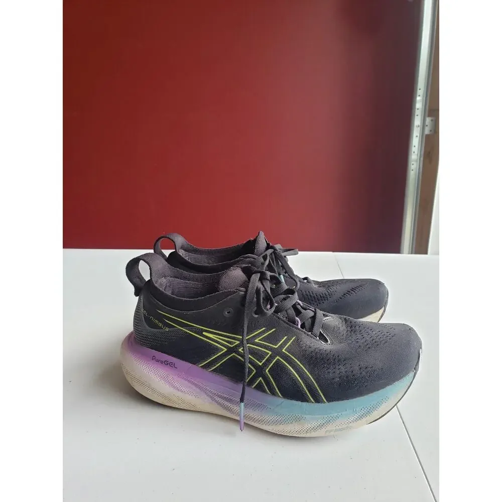 Asics Gel Nimbus 25 Shoes Size 6.5 Womens Blue Running Marathon Gym 1012B356